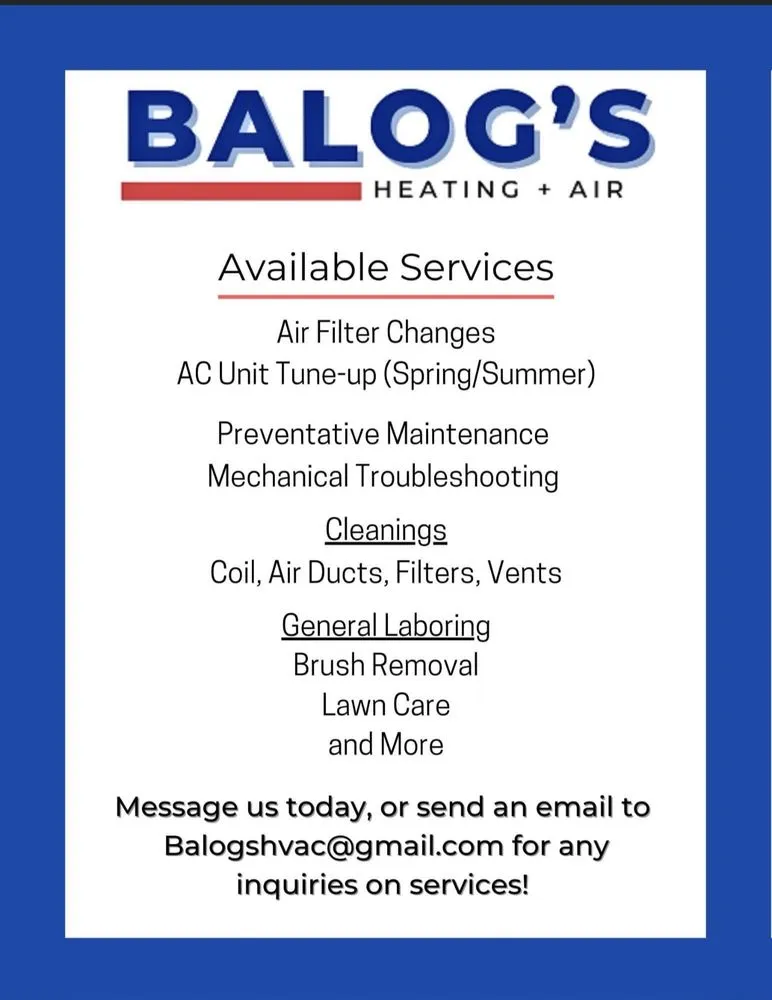 Slide of Balog's Heating and Air
