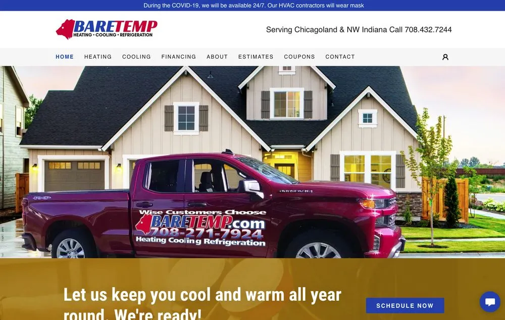 Slide of BareTemp Heating Cooling Refrigeration