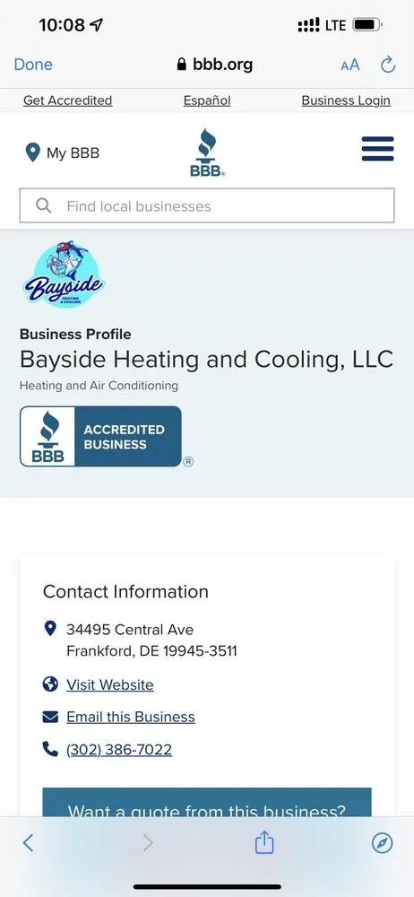 Reliable air conditioning tune-up same-day service across Frankford, DE - Bayside Heating & Cooling
