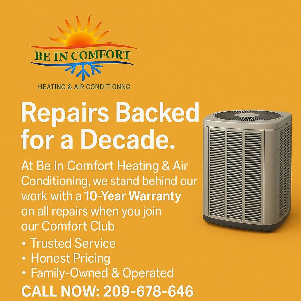 Slide of Be In Comfort HVAC