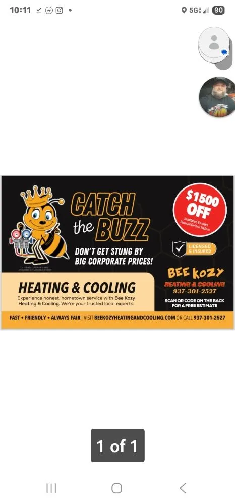 Slide of Bee Kozy Heating and Cooling