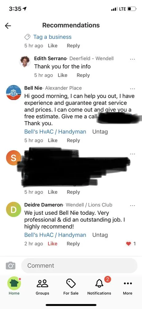Slide of Bell’s HVAC