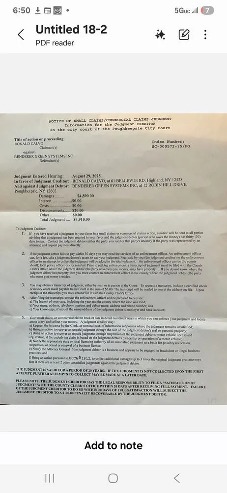 Slide of Benderer Green Systems