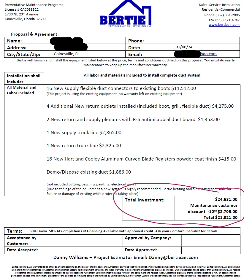 Slide of Bertie Heating & Air Conditioning