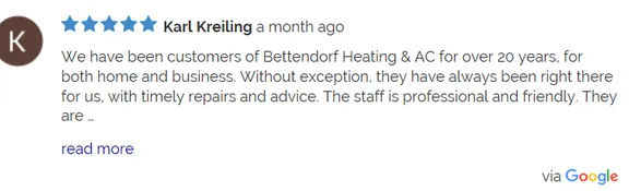 Slide of Bettendorf Heating & Air Conditioning