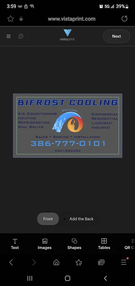 Slide of Bifrost Cooling