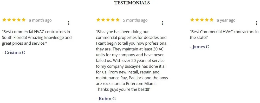 Slide of Biscayne Air Conditioning