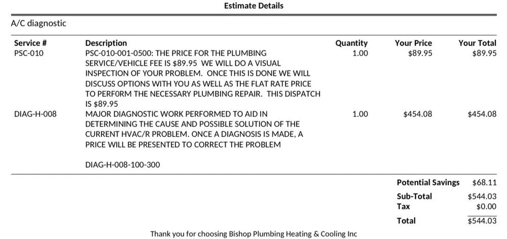 Slide of Bishop Plumbing Heating and Cooling