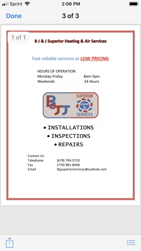 Slide of BJ&J Superior Heating and Air Services