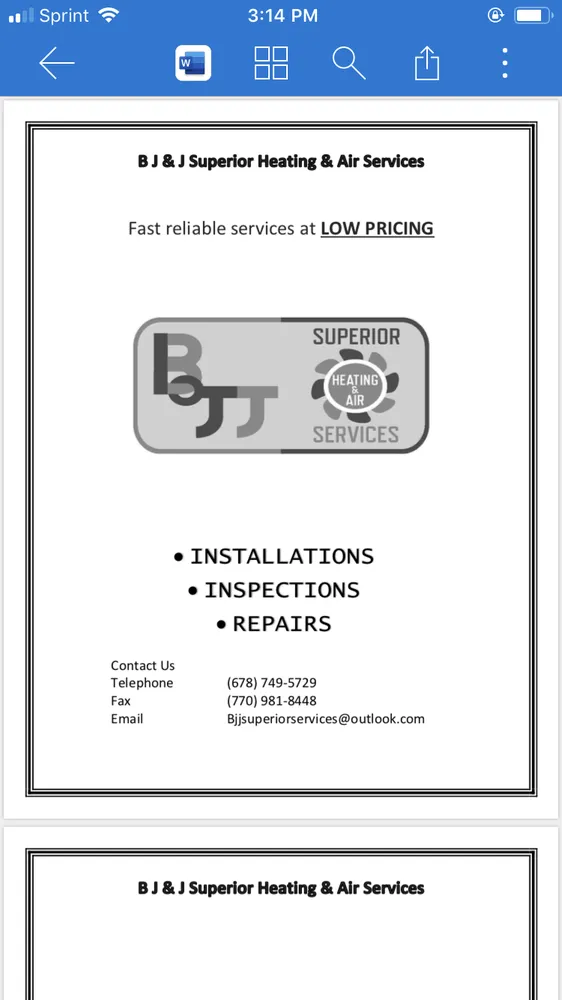 Slide of BJ&J Superior Heating and Air Services