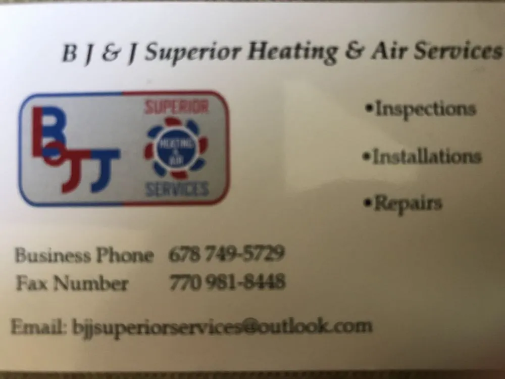 Slide of BJ&J Superior Heating and Air Services