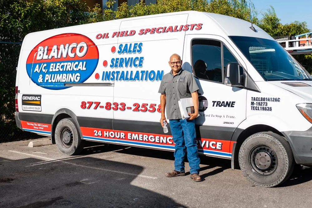 Slide of Blanco AC, Electrical, & Plumbing