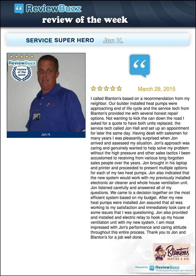 Slide of Blanton's Air, Plumbing & Electric