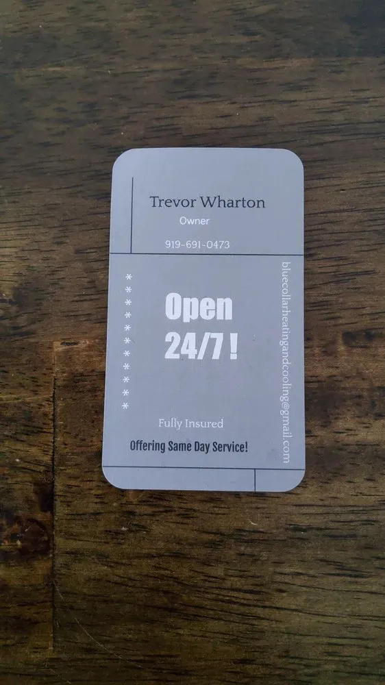 Slide of Blue Collar Heating and Cooling