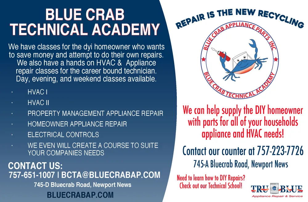 Slide of Blue Crab Appliance Parts