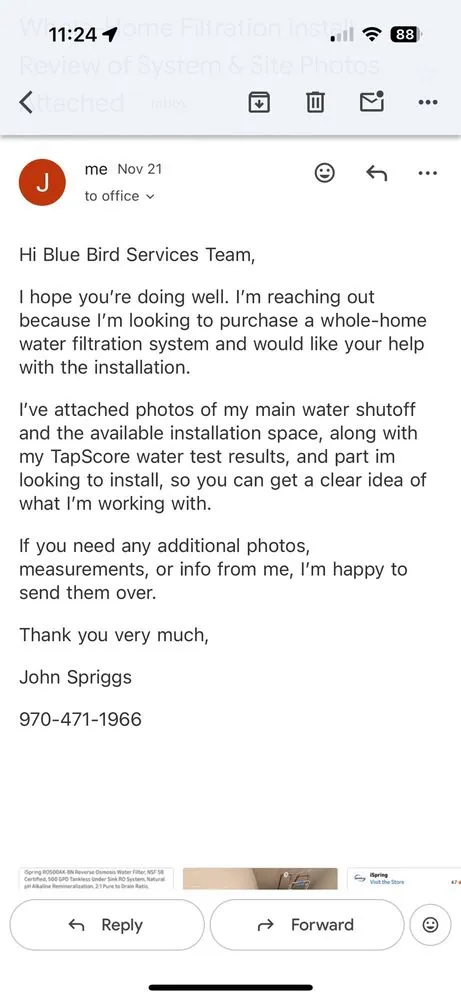 Slide of Bluebird Services