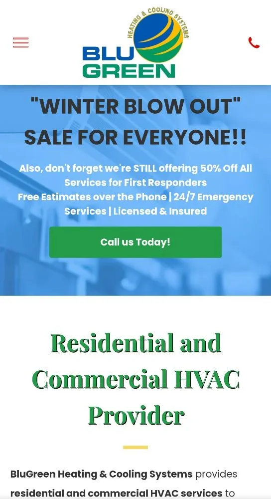 Slide of BluGreen Heating & Cooling Systems