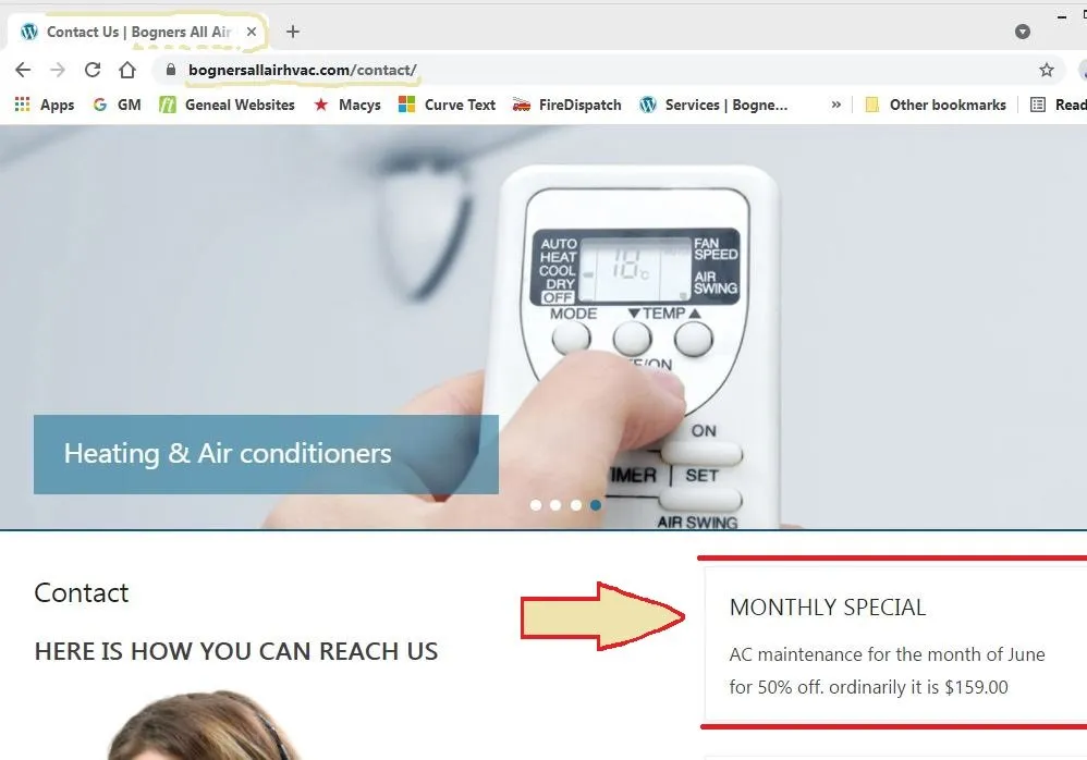 Slide of Bogners All Air Heating & AC