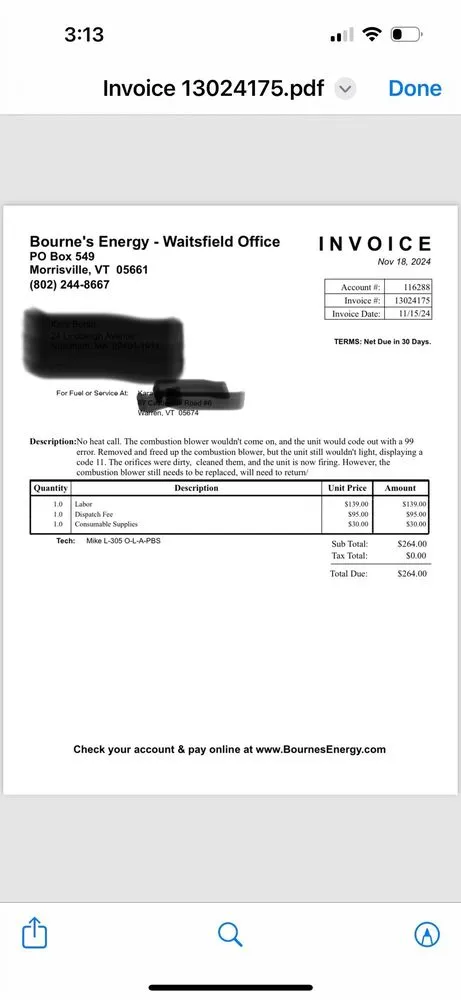 Slide of Bourne's Energy