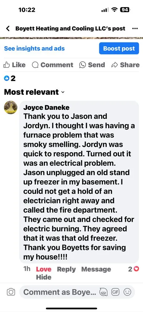 Slide of Boyett Heating & Cooling