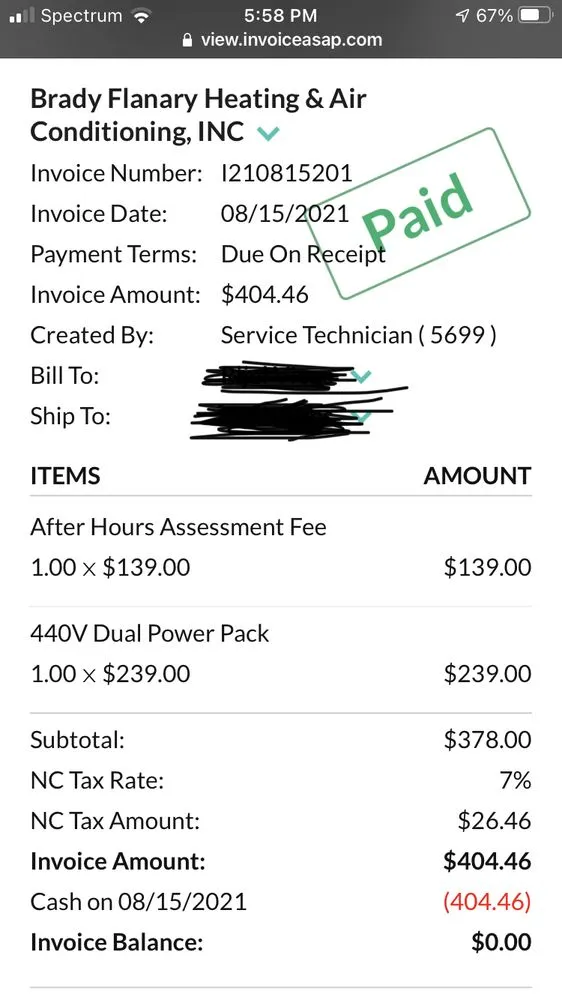 Slide of Brady Flanary HVAC