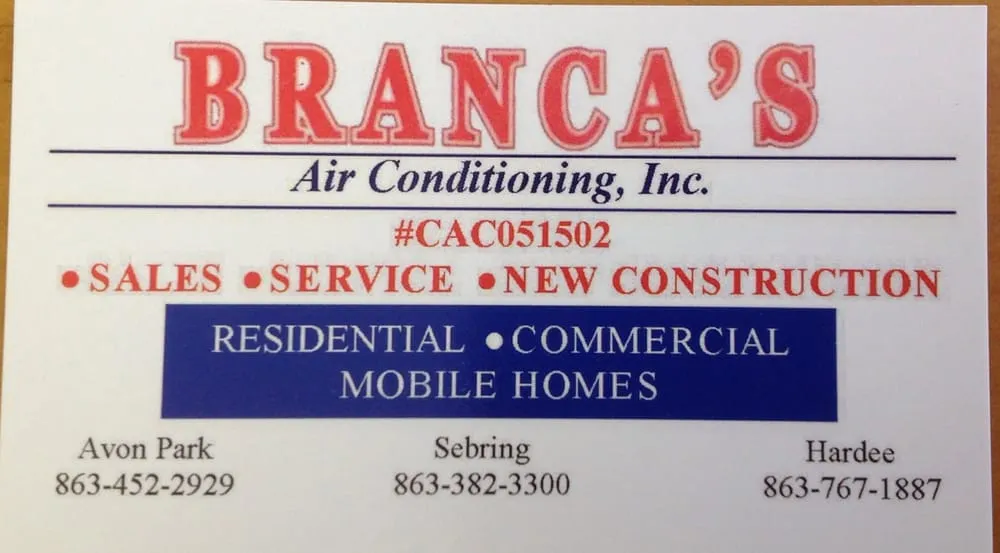 Slide of Branca's Air Conditioning