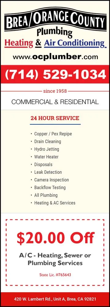 Slide of Brea/Orange County Plumbing Heating & Air Conditioning
