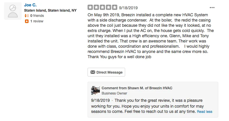 Slide of Breezin HVAC