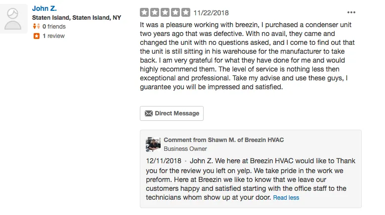 Slide of Breezin HVAC