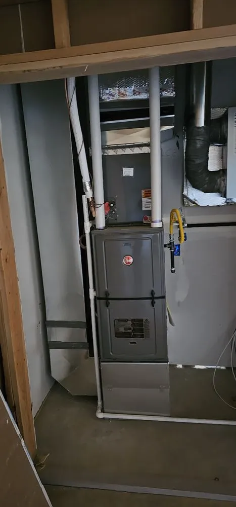 Slide of Brett's high efficiency, Heating and air conditioning