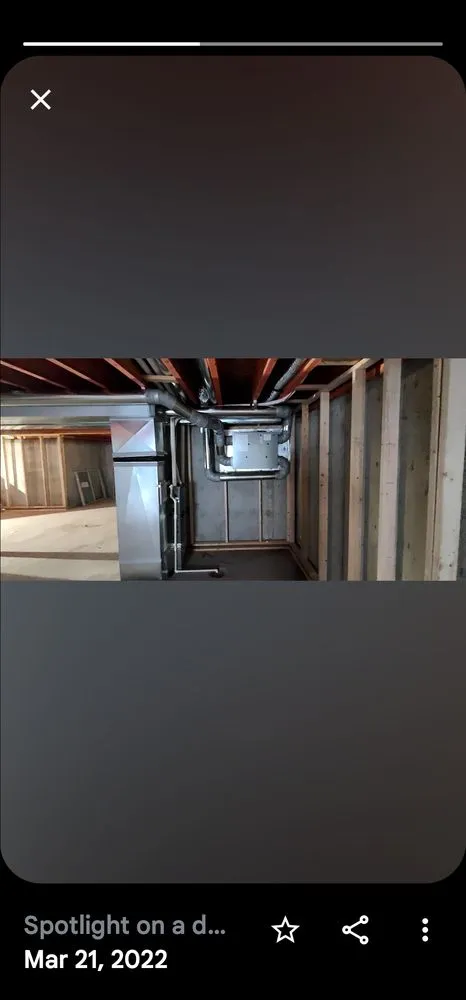 Slide of Brett's high efficiency, Heating and air conditioning