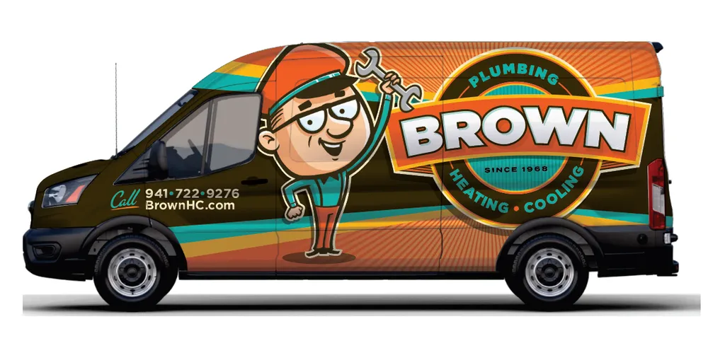 Slide of Brown Heating, Cooling, and Plumbing