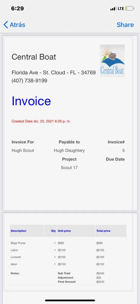 Slide of Brownie Air Service