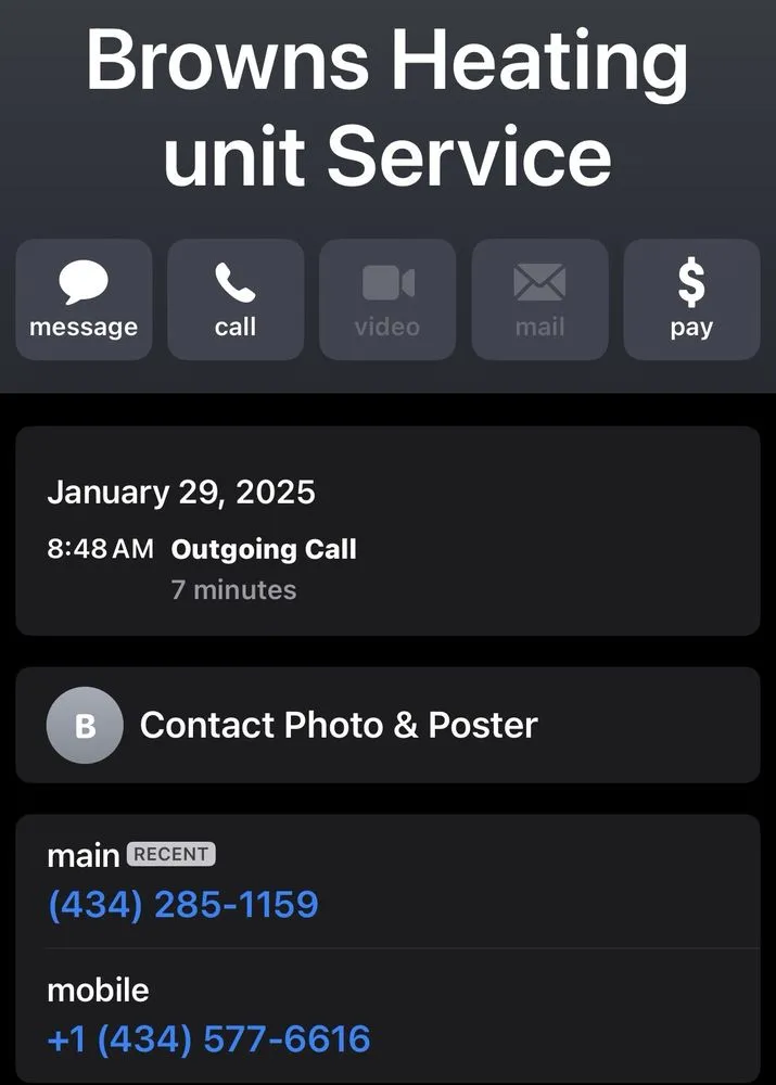 Slide of Browns HVAC