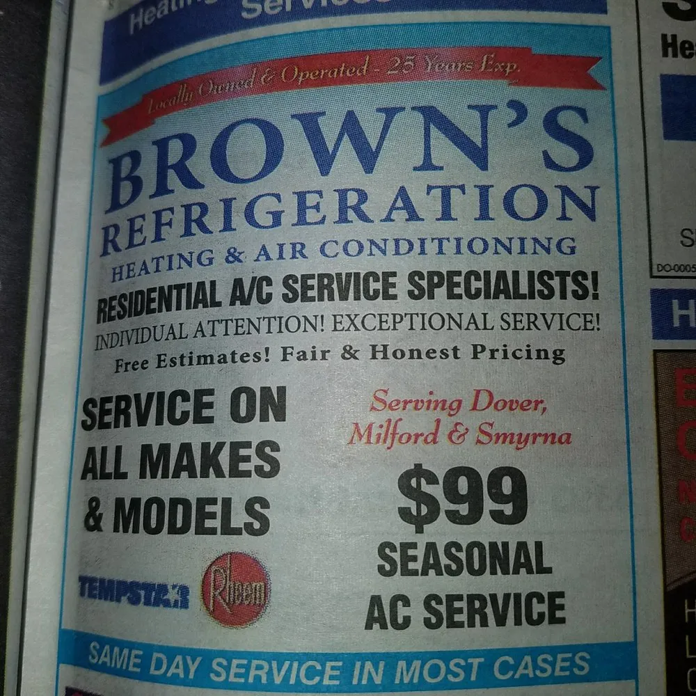 Slide of Brown's Refrigeration & Air Conditioning