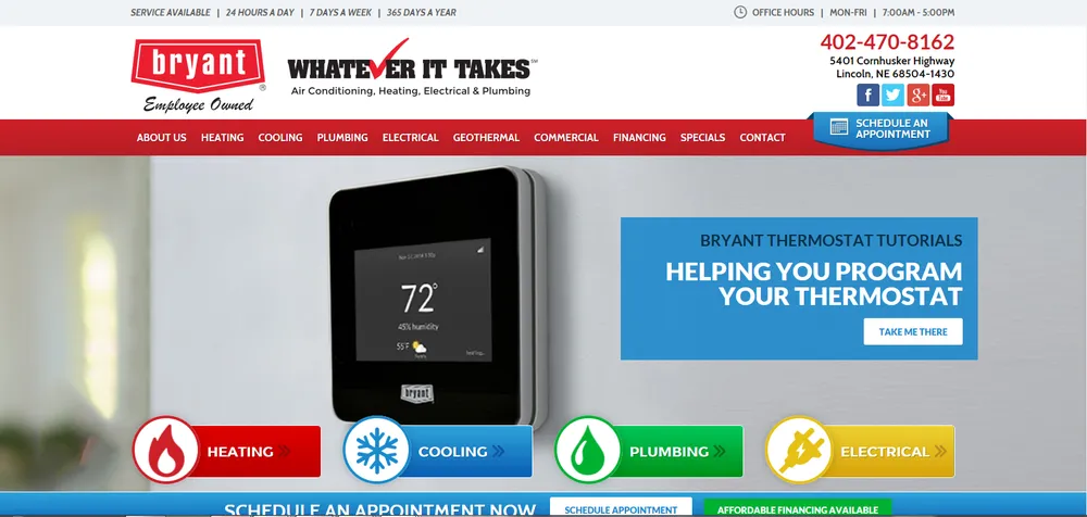 Slide of Bryant Air Conditioning, Heating, Electrical & Plumbing