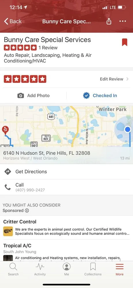 Slide of Bunny Care Special Services