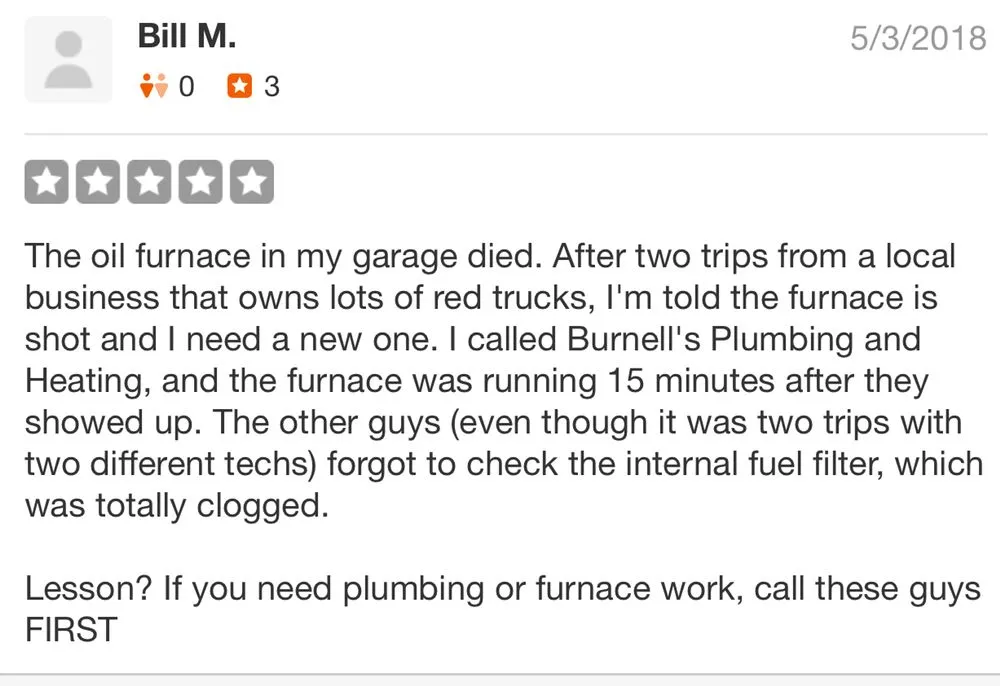 Slide of Burnell's Plumbing & Heating
