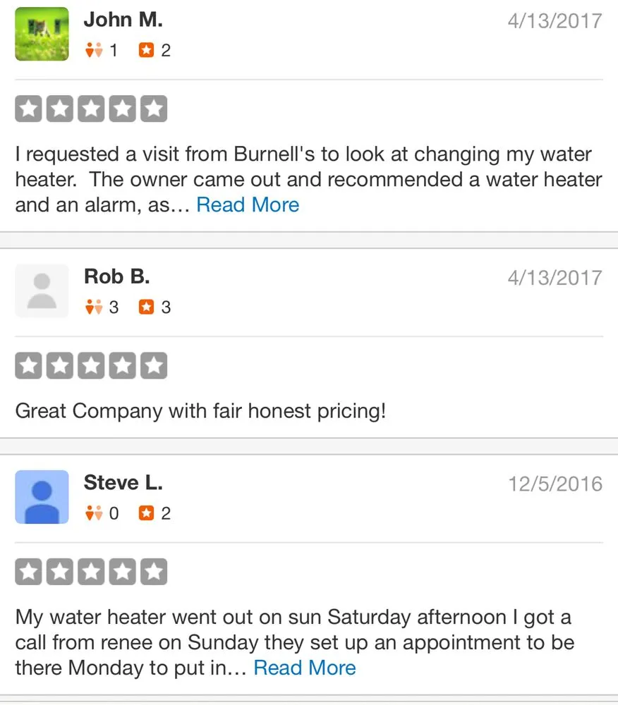 Slide of Burnell's Plumbing & Heating