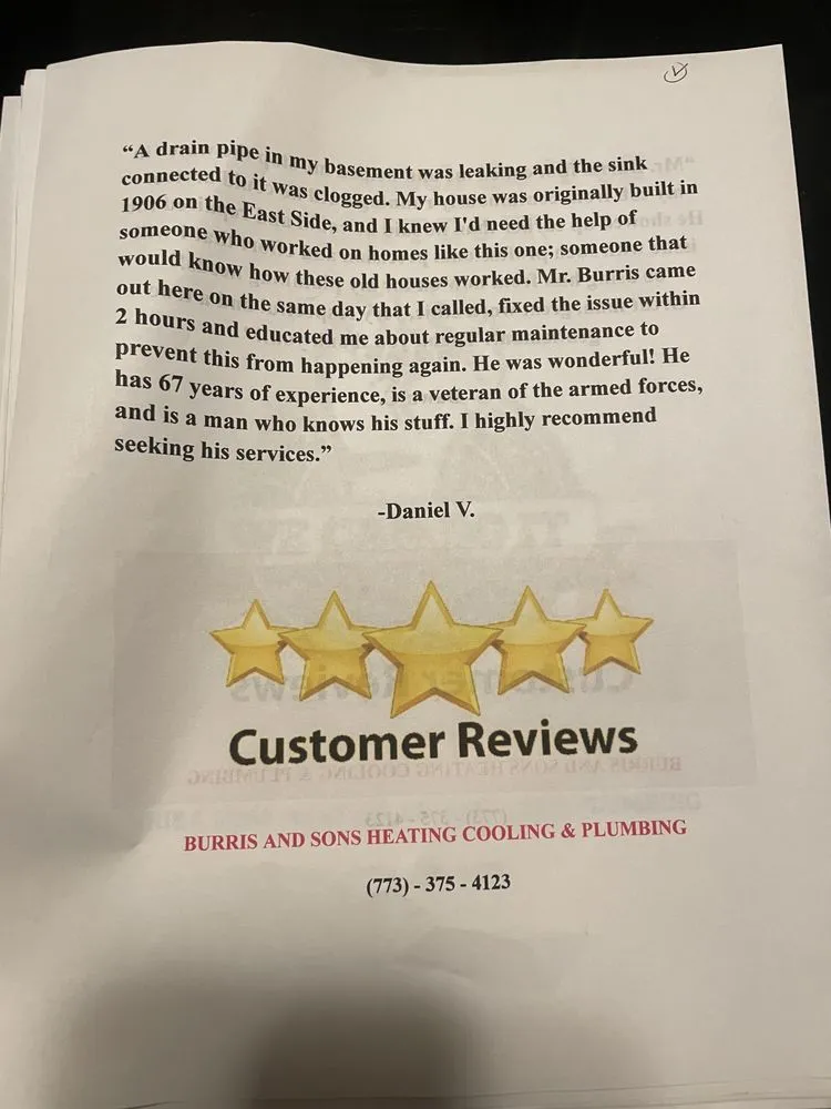 Slide of Burris & Sons Heating, Cooling & Plumbing