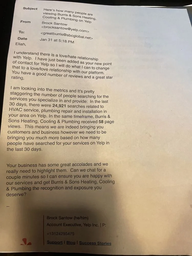 Slide of Burris & Sons Heating, Cooling & Plumbing