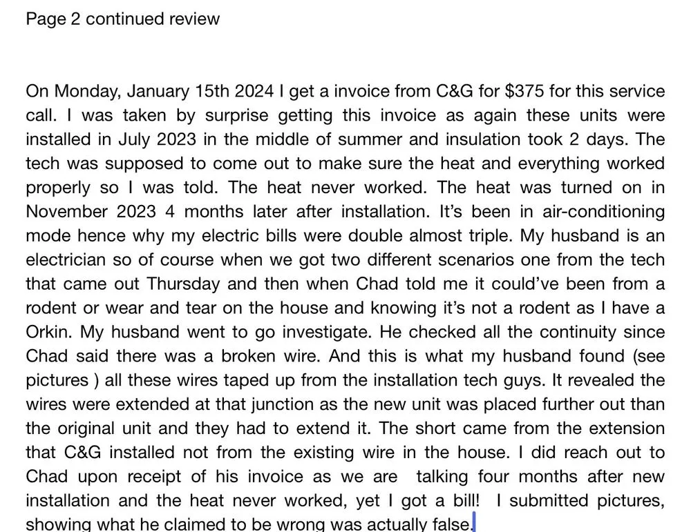 Slide of C & G Heating and Air