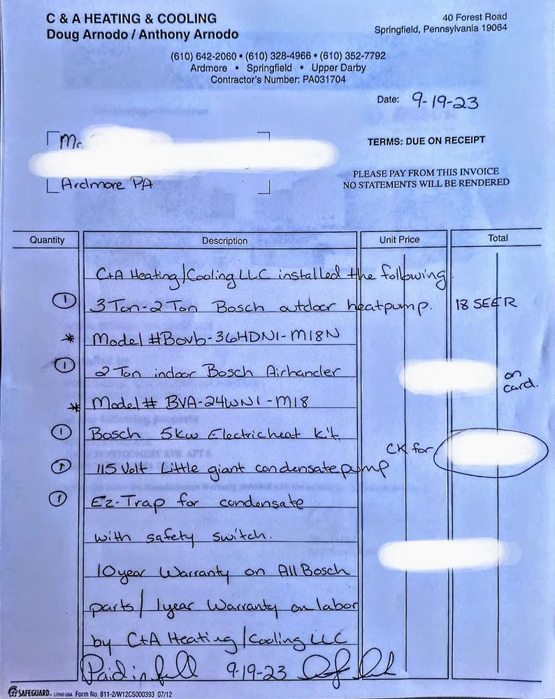 Slide of C&A Heating & Cooling