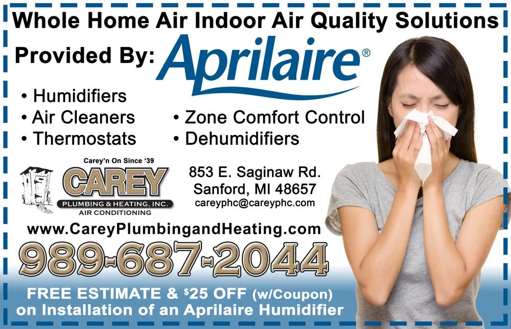Emergency furnace service same-day service in Sanford, MI by Carey Plumbing & Heating