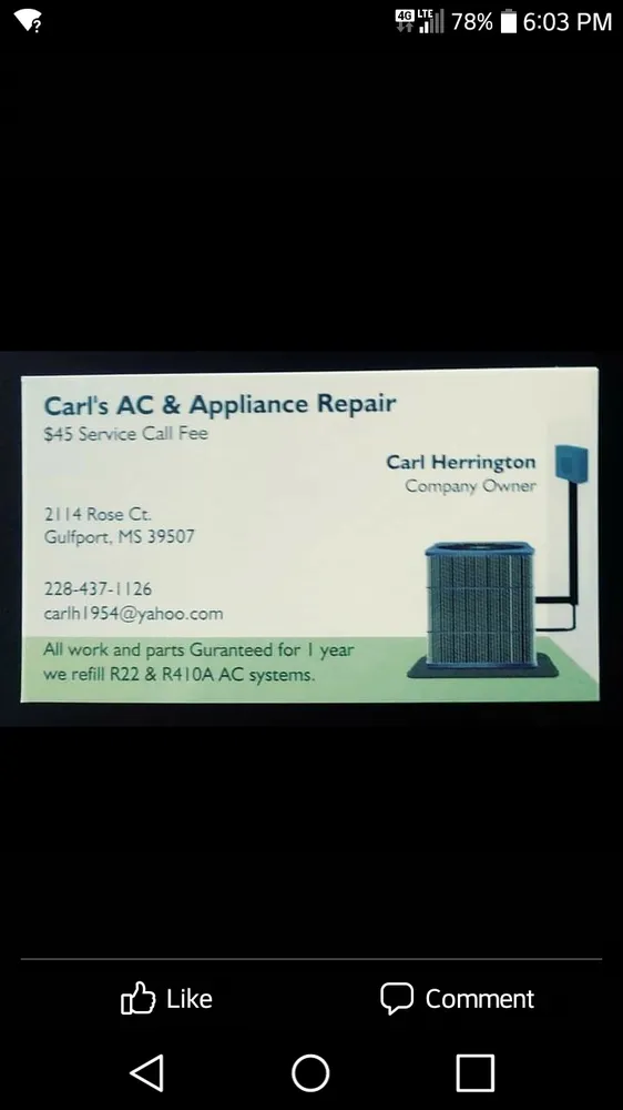 Slide of Carl's Air Condition Repair Service