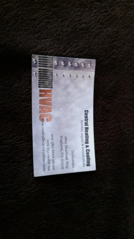 Slide of Central Heating & Cooling