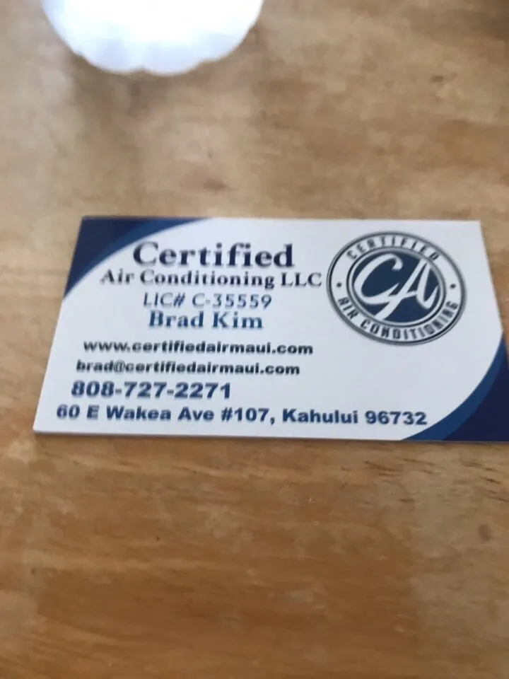 Slide of Certified Air Conditioning - Maui