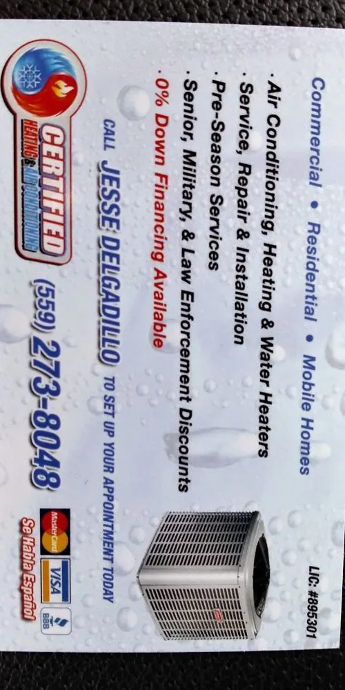 Slide of Certified Heating & Air Conditioning