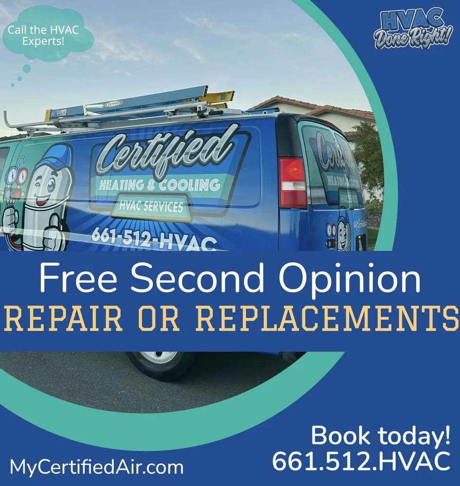 Slide of Certified Heating and Cooling