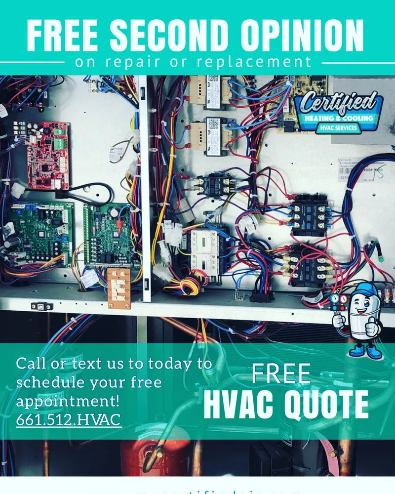 Slide of Certified Heating and Cooling